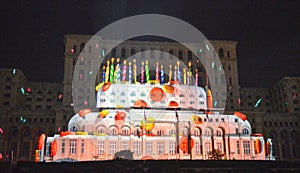 Lights on the house of the people, Bucharest