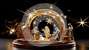 lights nativity scene star