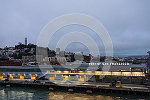 Lights on Port of San Francisco, California