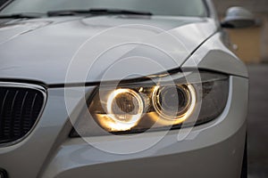 Lights reflections on the modern car.