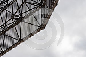 lights and speakers of sport stadium, Soccer football stadium roof