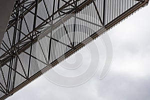 lights and speakers of sport stadium, Soccer football stadium roof