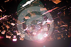 Lights that the stage at theater