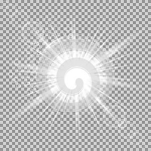 Bright sunlight lens flare effect