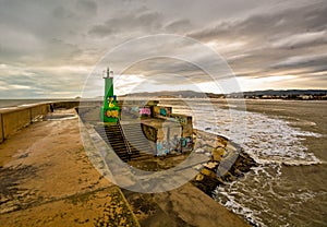 Lighttower Benicarlo with Peniscola view, Castellon - Spain photo