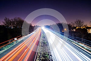 Lighttrail a on the A1 motorways