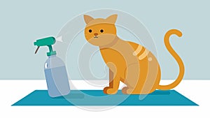 A lightweight clip that attaches to your cats fur and lightly sprays a mist of water when they jump on countertops photo