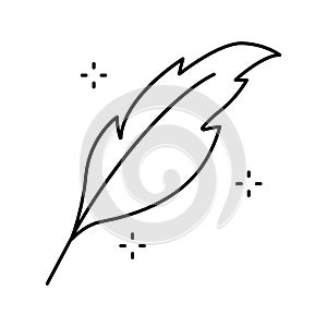 lightweight feather soft fluffy line icon vector illustration