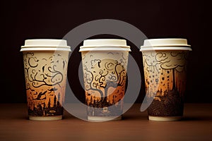 Lightweight Paper cup coffee. Generate Ai