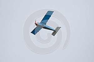 Lightweight radio controlled model aircraft in the sky