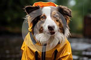 Lightweight Rescuer raincoat dog. Generate AI