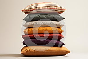 Lightweight Stack pillow cushions. Generate AI photo