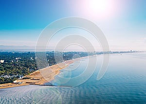 Lignano Riviera coastline in the Adriatic Sea