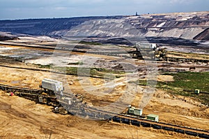 Lignite (brown coal) strip mining at Garzweiler, Germany