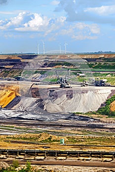 Lignite (brown coal) strip mining Garzweiler, Germany, vertical