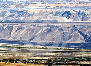 Lignite mining for energy production in the destroyed landscape in Garzweiler in Germany