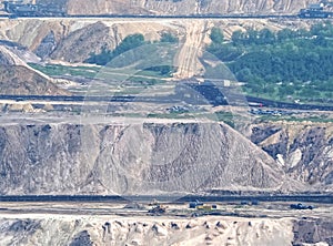 Lignite mining for energy production in the destroyed landscape in Garzweiler in Germany