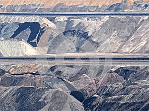 Lignite mining for energy production in the destroyed landscape in Garzweiler in Germany