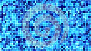 Lignt blue floating pixels background loop. Slow chaotic square mosaic seamless animation. Elegant calm aesthetic backdrop footage