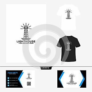 Ligthouse logo design vector illustration