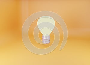 ligtht bulb icon  on orange background photo