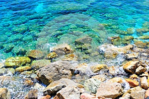 Ligurian cerulean water background photo