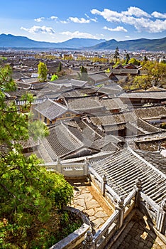 Lijiang ancient city cityscape, Yunnan, China