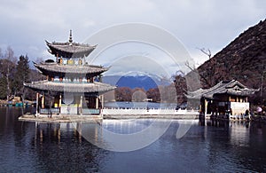 Lijiang,china: black dragon pool pagoda