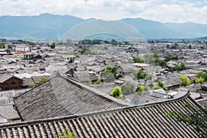 LIJIANG, CHINA - SEP 5 2014: Roof at Old Town of Lijiang(UNESCO