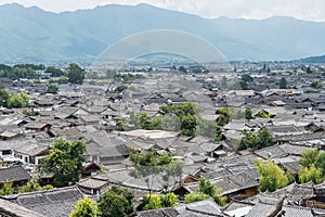 LIJIANG, CHINA - SEP 5 2014: Roof at Old Town of Lijiang(UNESCO