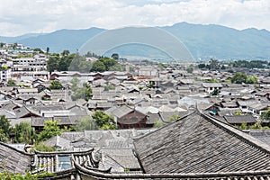 LIJIANG, CHINA - SEP 5 2014: Roof at Old Town of Lijiang(UNESCO