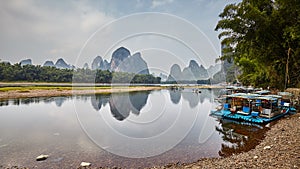 Lijiang River bank near Xingping, China