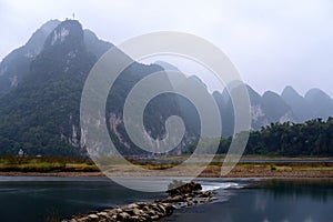 Lijiang River Landscape in Winter