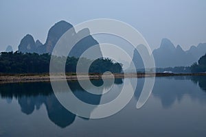 Lijiang River Landscape in Winter