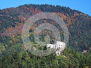 Likava castle in deep forest, Slovakia