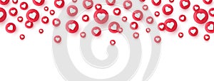 Like 3d icon frame. Social media bubble with heart. Emoji reaction. Love element. Comment button. Share tag. Notice