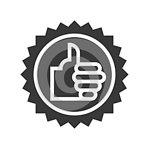 Like badge vector, Online shopping solid style icon