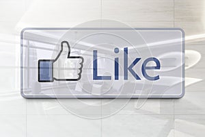Like button facebook on iphone realistic texture