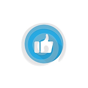 Like Button Icon Vector in Trendy Flat Style. Thumb Up Symbol Illustration