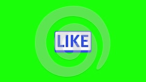 Like button web clicked with mouse cursor, Like button click video 4K Green Screen Animation