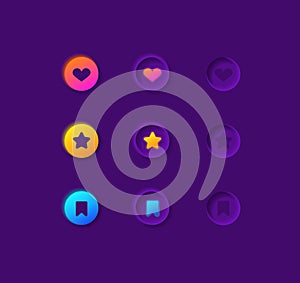 Like buttons UI elements kit