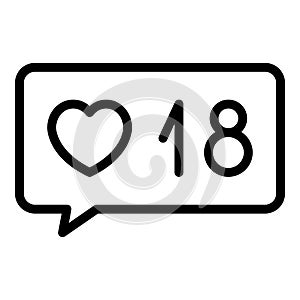 Like chat interface icon, outline style
