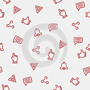 Like, comment, share, subscribe, and thanks for watching, seamless red icon on white background.