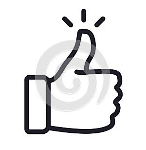 Like confirm and thumb up outline icon