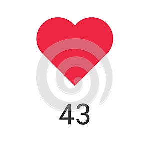 Like counter notification icon