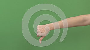 Like dislike gestures. Hand showing thumbs up, like, ok sign and change to thumbs down, dislike or negative sign symbol