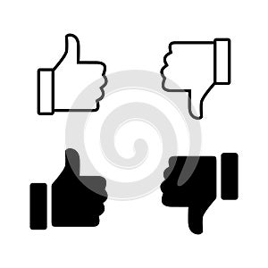 Like and dislike icon vector. Social media thumb up down