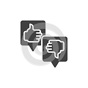 Like and dislike speech vector icon