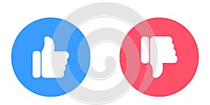 Like and dislike vector icons