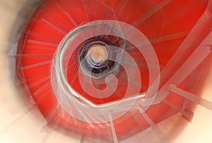 Like a dream abstract spiral staircase with moving steps and the